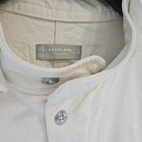 Everlane The Canvas Organic Cotton Parka Jacket Bone White Size Medium - Picture 7 of 10